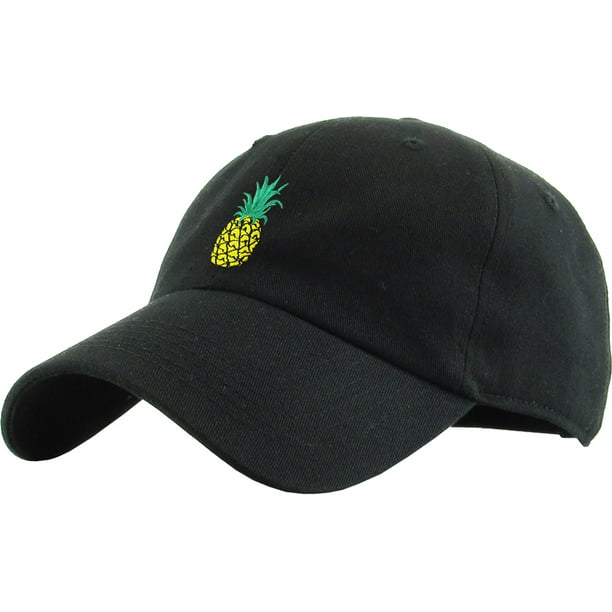 Pineapple Embroidery Dad Hat Baseball Cap Unconstructed